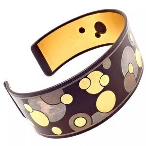 Rare! Vintage Tiffany & Co. Angela Cummings Black Iron 24k Gold Cuff Bracelet